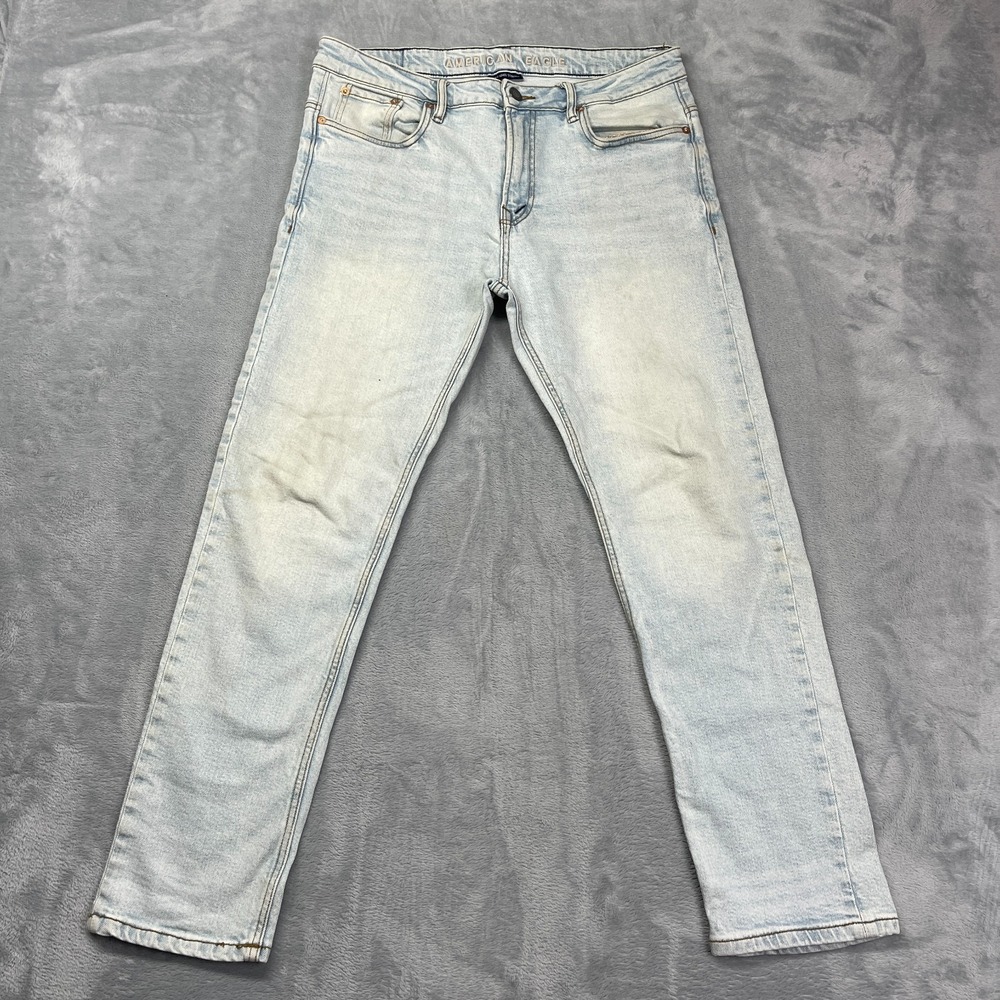 American Eagle Jeans Mens 34x32 (34x30) Blue Denim Light Wash Next Level Stretch